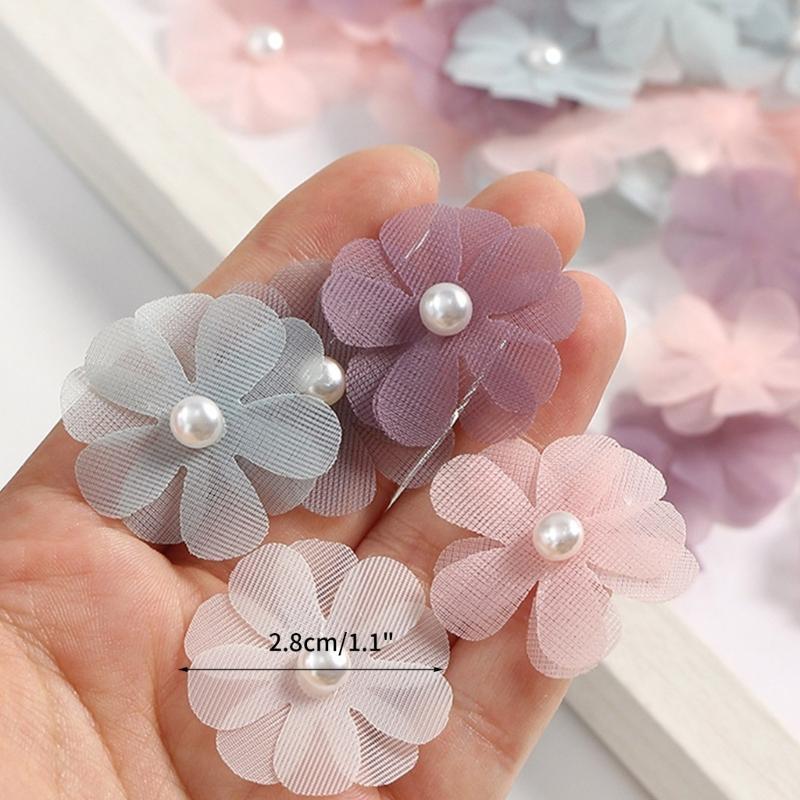  30Pcs Fabric Flower Artificial FlowerSewing Flower Applique for Clothing