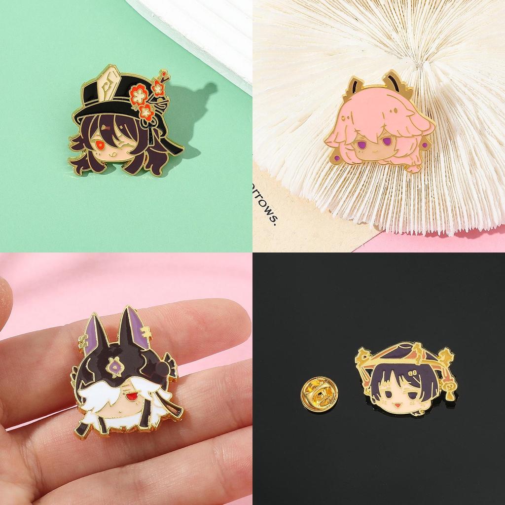 Original Fantasy Badge Walnut Lapel Pin Cartoon Character Alloy Brooch