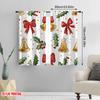 2pcs,2D Plane Printing Curtains&Window Treatment Christmas Bells Holly Bows_a (4) Durable 100% Polyester Fabric (without Rod)