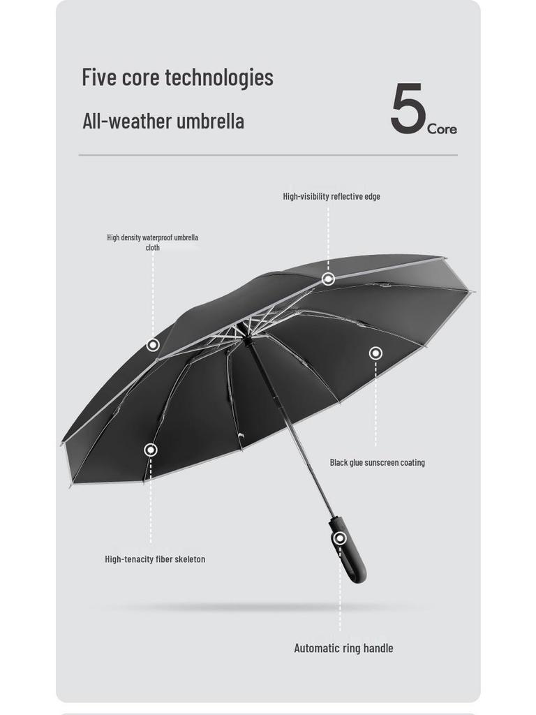 Schlaufen-Schnalle Automatischer Umkehrschirm - Winddicht, Reflektierend, Faltbarer Regenschirm für Männer und Frauen