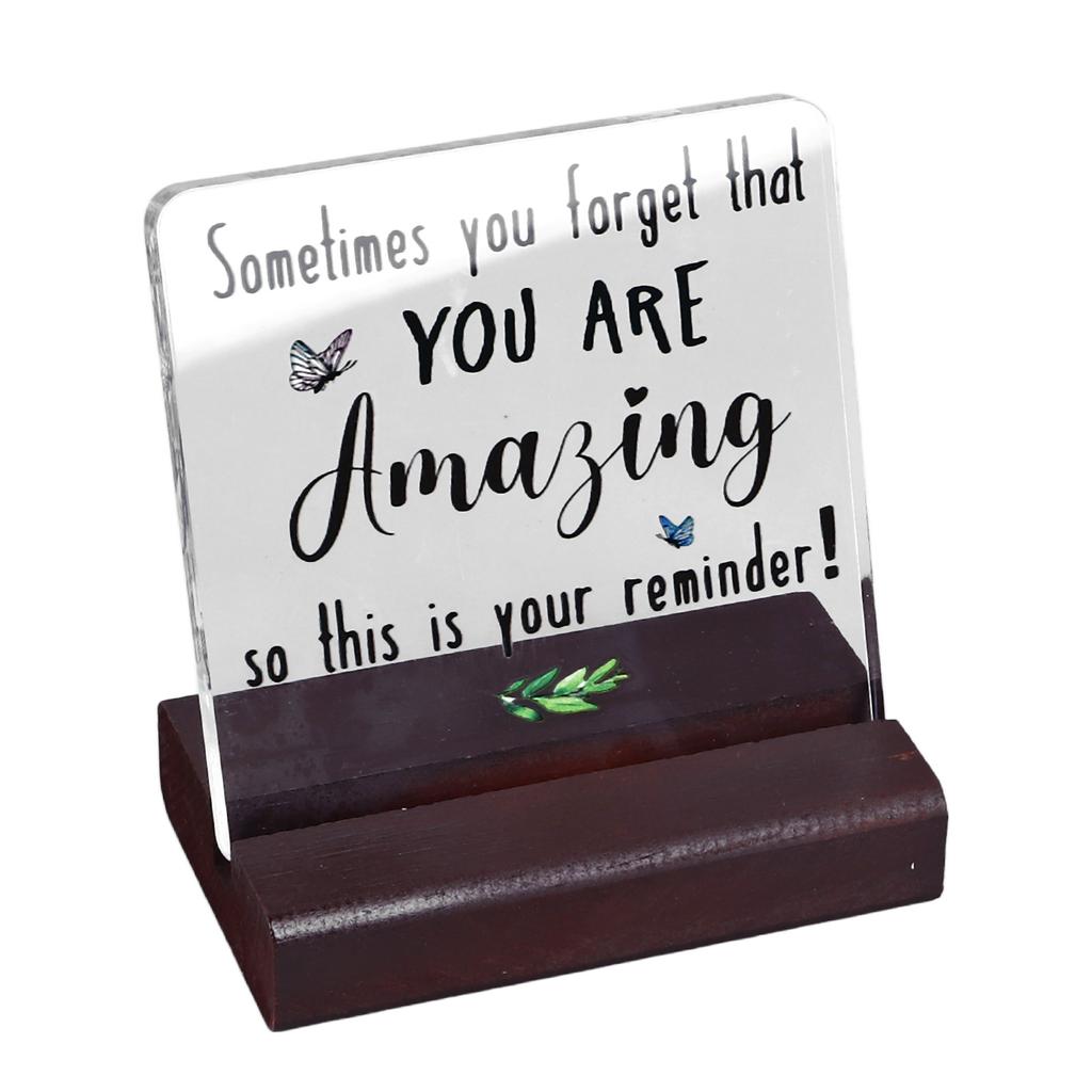 Dárek na rozloučenou pro kolegu Čirý Silný Akryl Dřevěná Základna Správná Velikost Kancelářská Dekorativní Stolní Značka pro