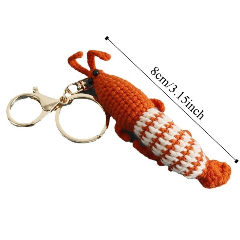 Key Decoration Shrimp Charm Keychains Hand-Woven Shrimp Doll Keyring  Backpack Handbag