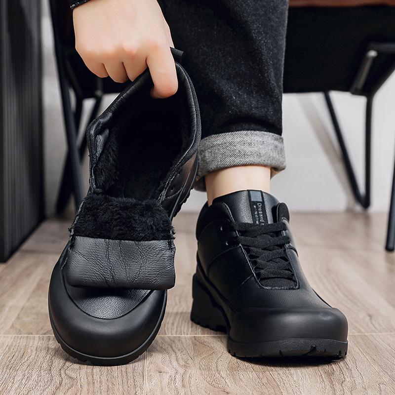 

Winter Men Boots Outdoor Leather Ankle Boots Designer Women Work Boots Lightweight Couple Casual Boots Classic Handmade Boots 39 чорний