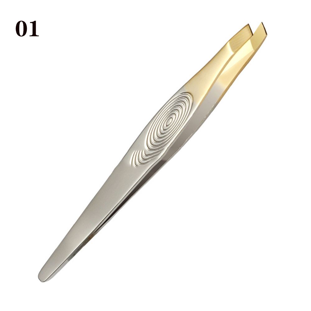 Polished Multipurpose Slant/Tip/Flat Eyebrow Tweezers Plucking Eyebrows Ingrown Hair Removal Beards Tool