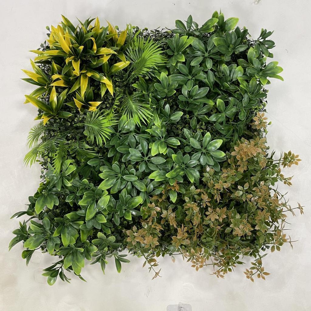 50×50cm Artificial Green Plant Wall - Plastic Vertical Garden, Fake Flower Wall, Synthetic Turf Background