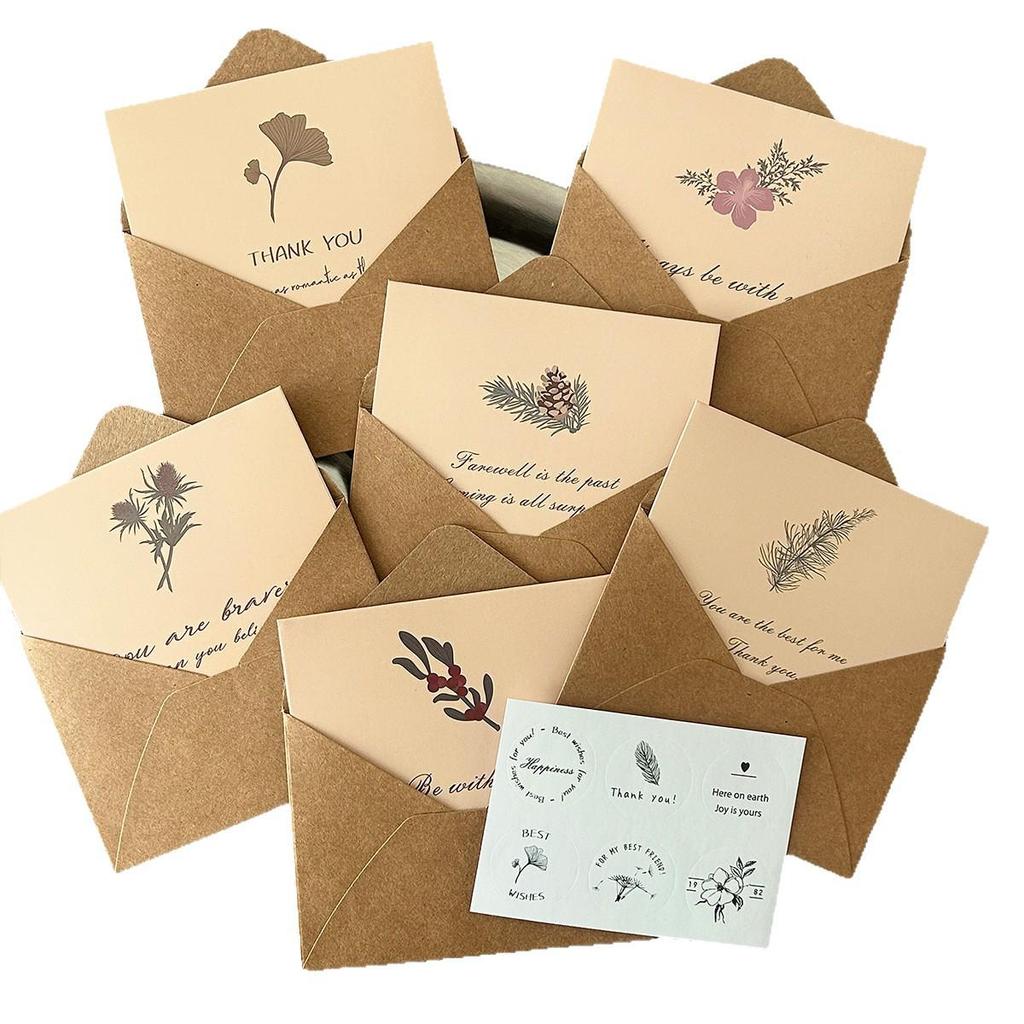 Handmade Folded New Year Blessing Card: Blank & Handwritten Message