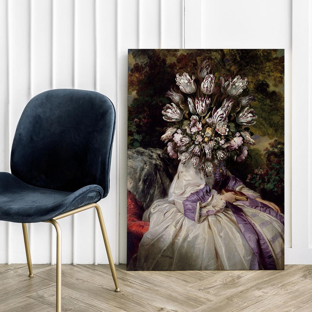 Canvas Painting Portrait Flowers