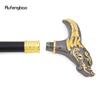 Golden Black Dragon Head Walking Cane Fashion Decorative Steel Stick Gentleman Elegant Cosplay Cane Knob Crosier Cane 93cm