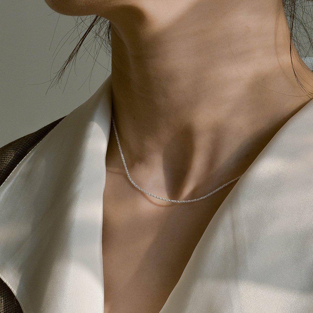 92,5 Silver Glittrande Silverhalsband Glans Lager på lager Italiensk Kedja Tunt Halsband Guld