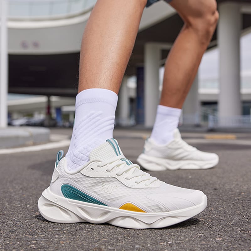 361 Feather Athleisure Cushioning Slip Resistant Abrasion Resistant Breathable Low top Running Shoes Men's White Green 672412223FH-1