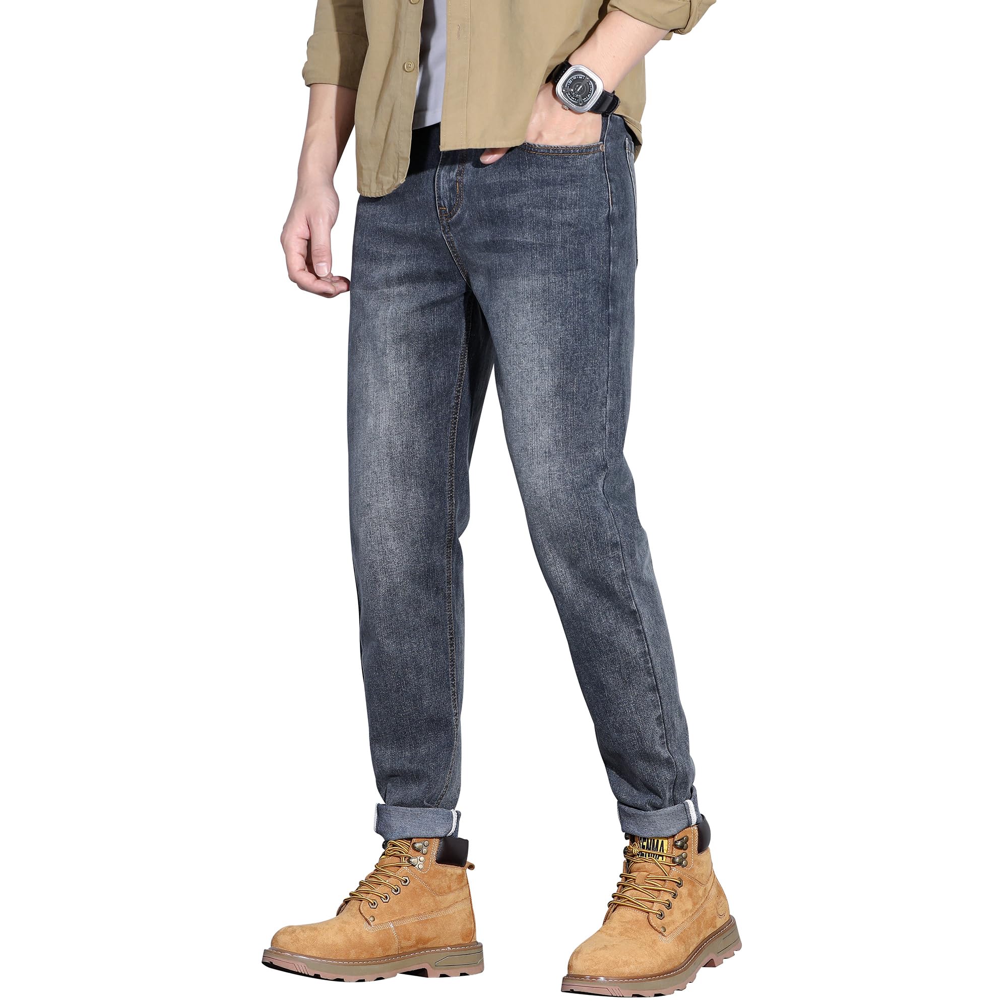 

Easykode Стрейч Скинни Слим Зауженные Базовый Деним Винтажный Потертый Повседневный Американский Все На Каждый День Темный Размер 2XL Мужские Джинсы, Брюки, Посадка, Джинсы, Брюки,