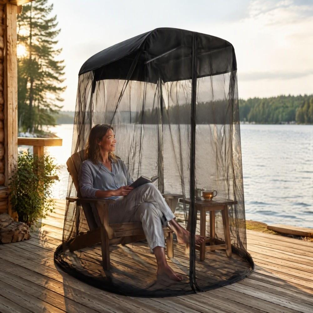 Steel Wire Frame Camping Net Screen High Density Mesh Outdoor Netting Screen  Backyard Use