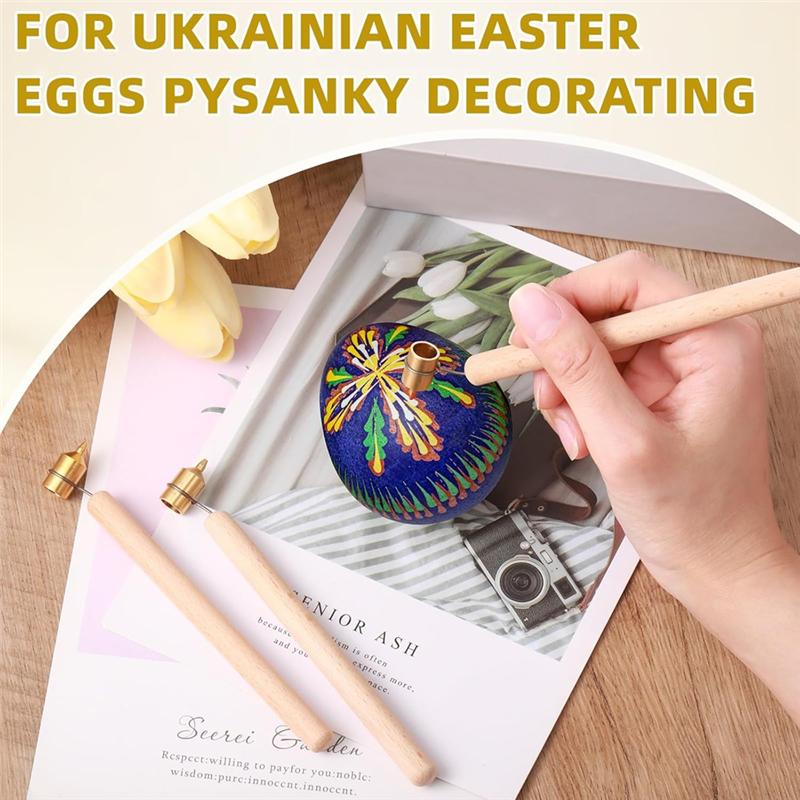

HHO-0.3Mm 0.4Mm 0.6Mm Hot Crayon Wooden Handle Painting Pen Ruler Pen Decoration Kit Candle Painting Supplies