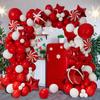 Christmas Balloon Wreath Set with Christmas Red and White Balloon Candy Balloon Gift Box Balloon Christmas Party Decoration