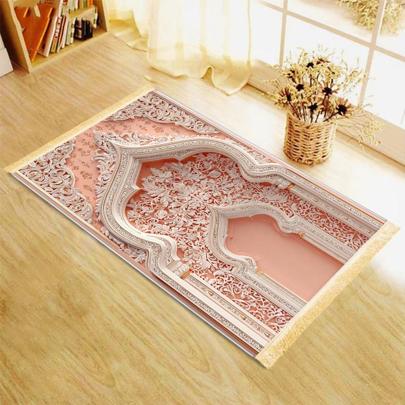 Muslim Prayer Rug Islamic Prayer Mat Indoor and Outdoor Foldable Prayer Mat Living Room Bedroom Carpet Home Decoration