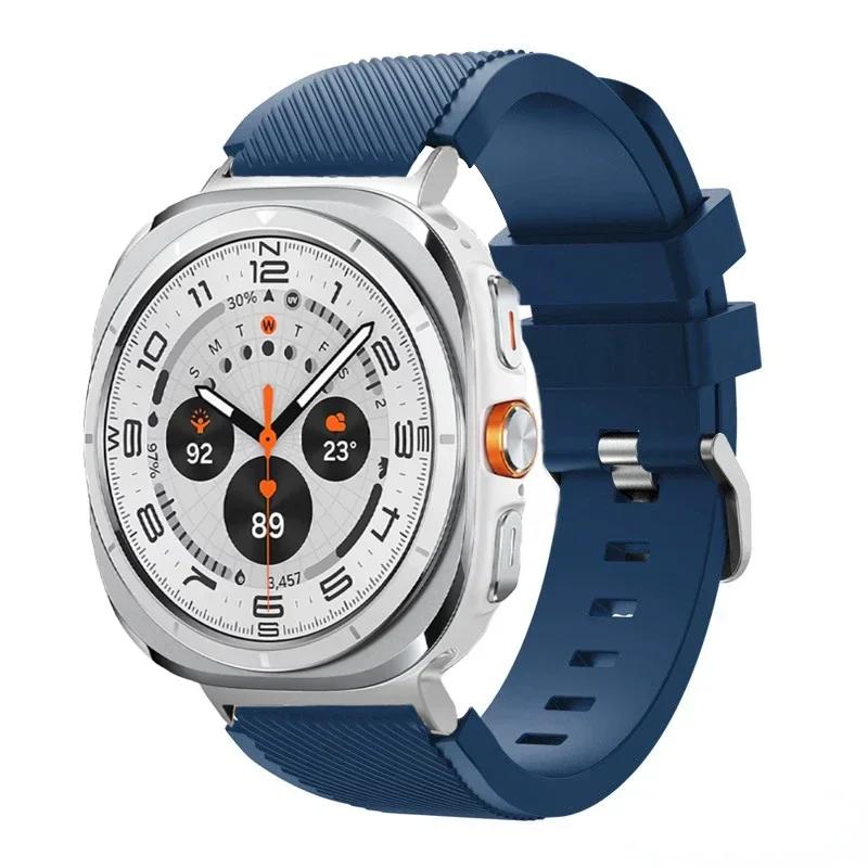 Silicone Strap For Samsung Galaxy Watch Ultra 2026 47mm Stripe Texture Replacement Band For Samsung Watch 8/8 Classic Accessory