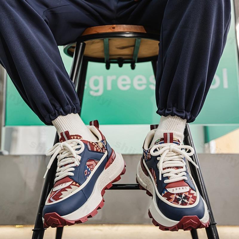 Fashion Men's Fashion Trend Casual Sport Shoes 2025 Spring New Breathable Comfortable Versatile Thick Sole Shoes Low Top Chunky sneakers