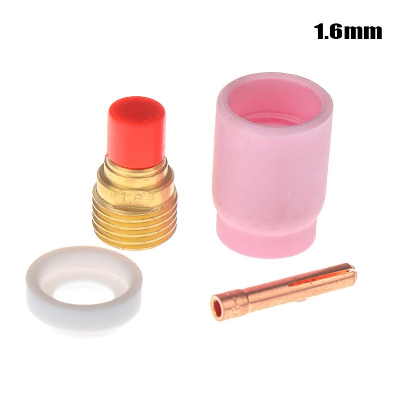 4Pcs TIG Gas Lens Kit 1.0/1.6/2.4/3.2mm FIT TIG Welding Torch PTA DB SR WP-9/20/25 Series Argon Arc Welding Torch Accessories