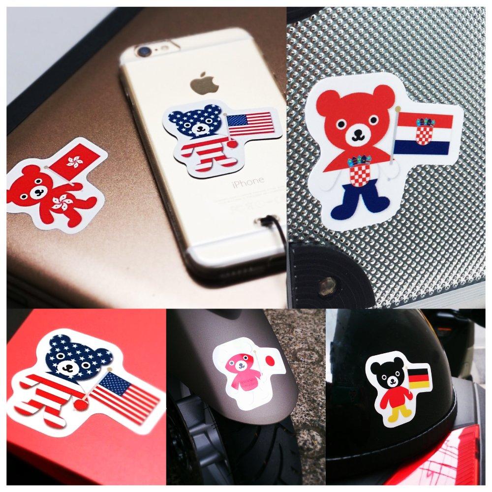 Moon Graphics Sticker National Flag Bear South Korea S FBS05