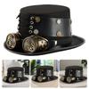 Victorian Wool Top Hat with Detachable Goggles and Gear Decors For Renaissance Theme Event And Cosplay Party Dressingup
