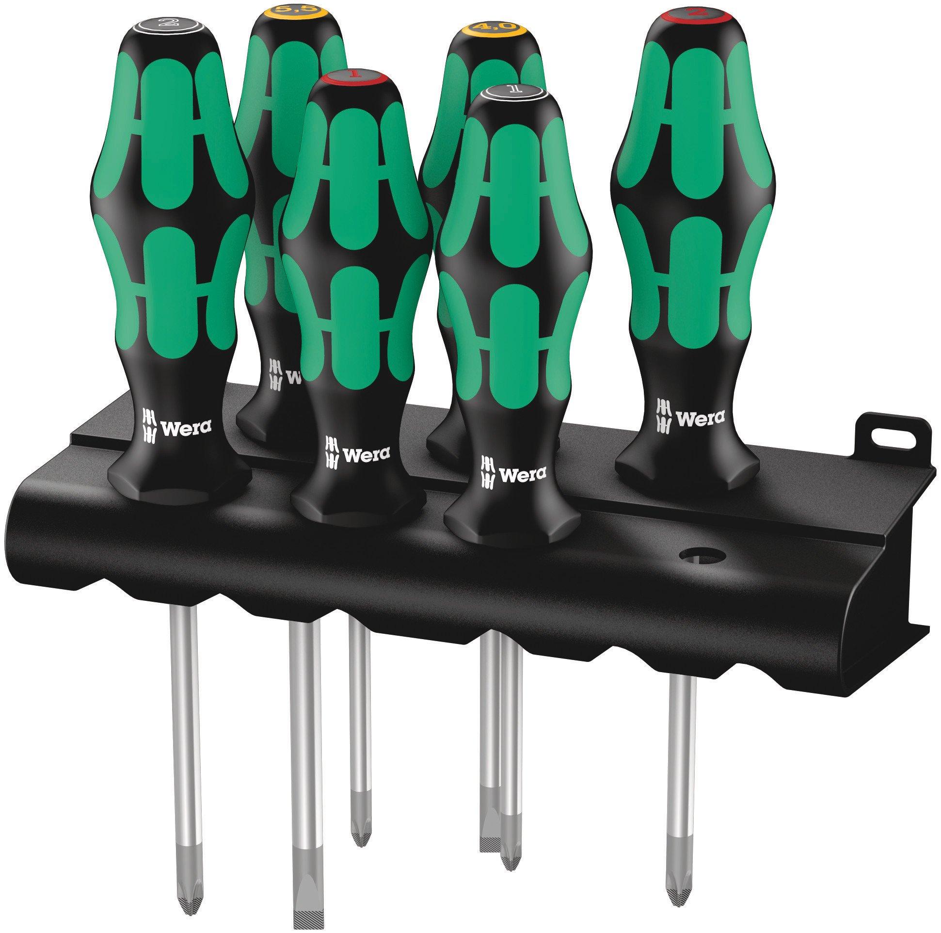 

WERA 6 Piece Kraftform Plus Handle Driver Set with Rack 105622