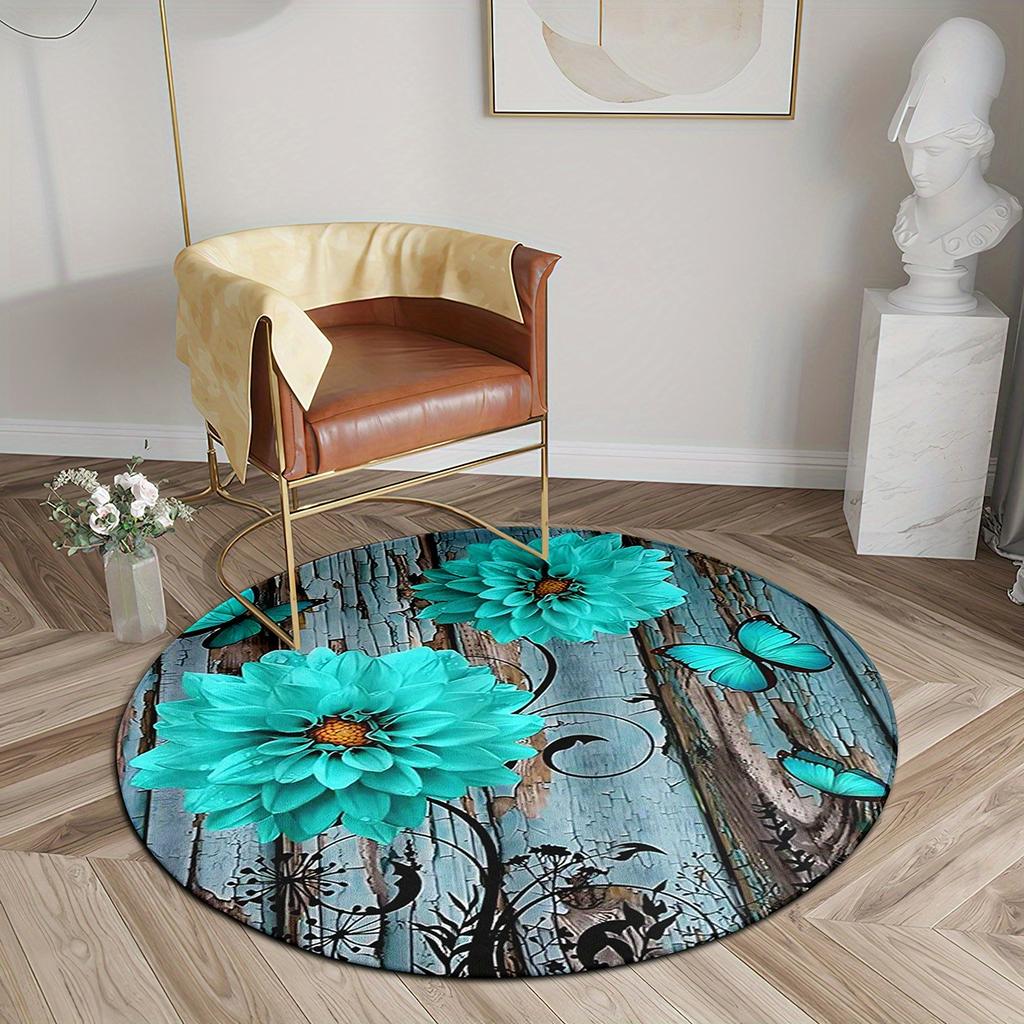 Luksusowy Wzór Stokrotki Okrągły Kształt Wykładziny Podłogowe Kuchnia Korytarz Chodnik Dywanik Sypialnia Salon Miękki Dywan Antypoślizgowy Dywan Obszarowy