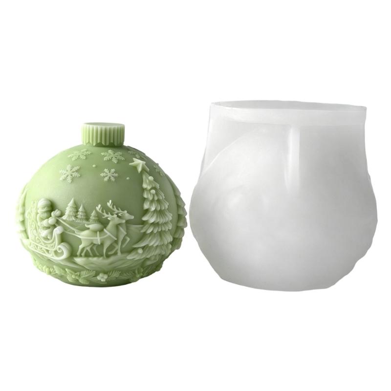 Christmas Crystal Ball Shape Silicone Candle Molds For Resin Casting Making Candle Soap Home Decoration Holiday Present
