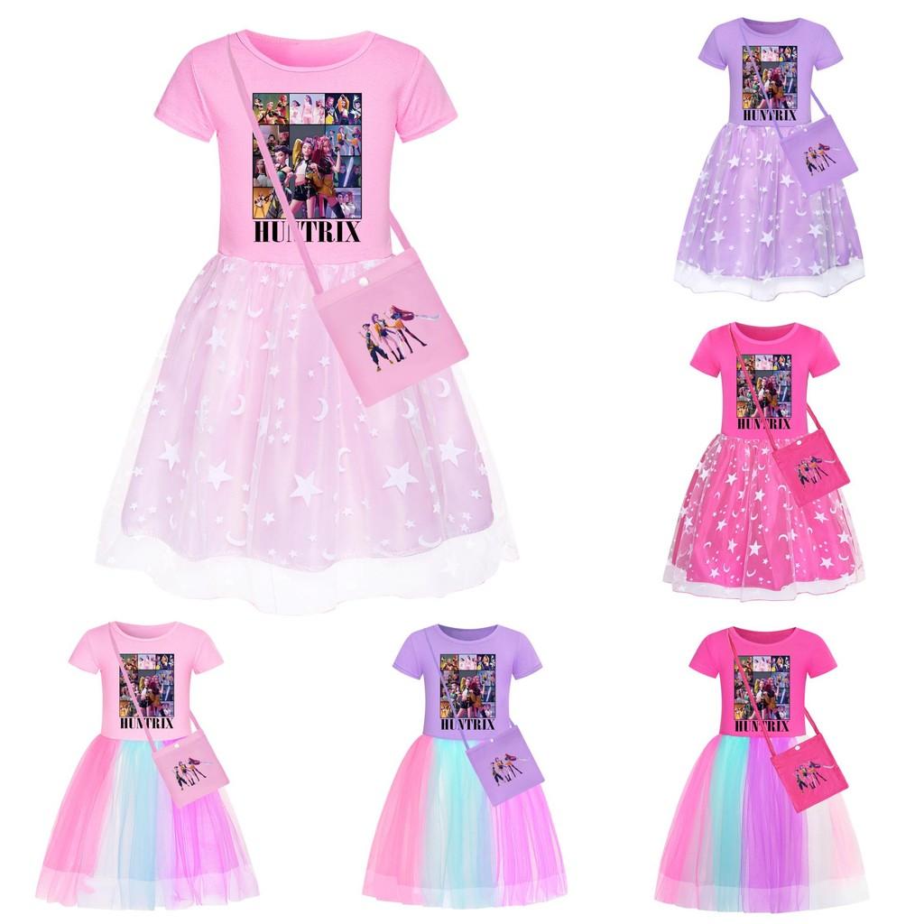 Hunters Demon Kpop Costumes Short Sleeve Star Pattern Children Party Casual