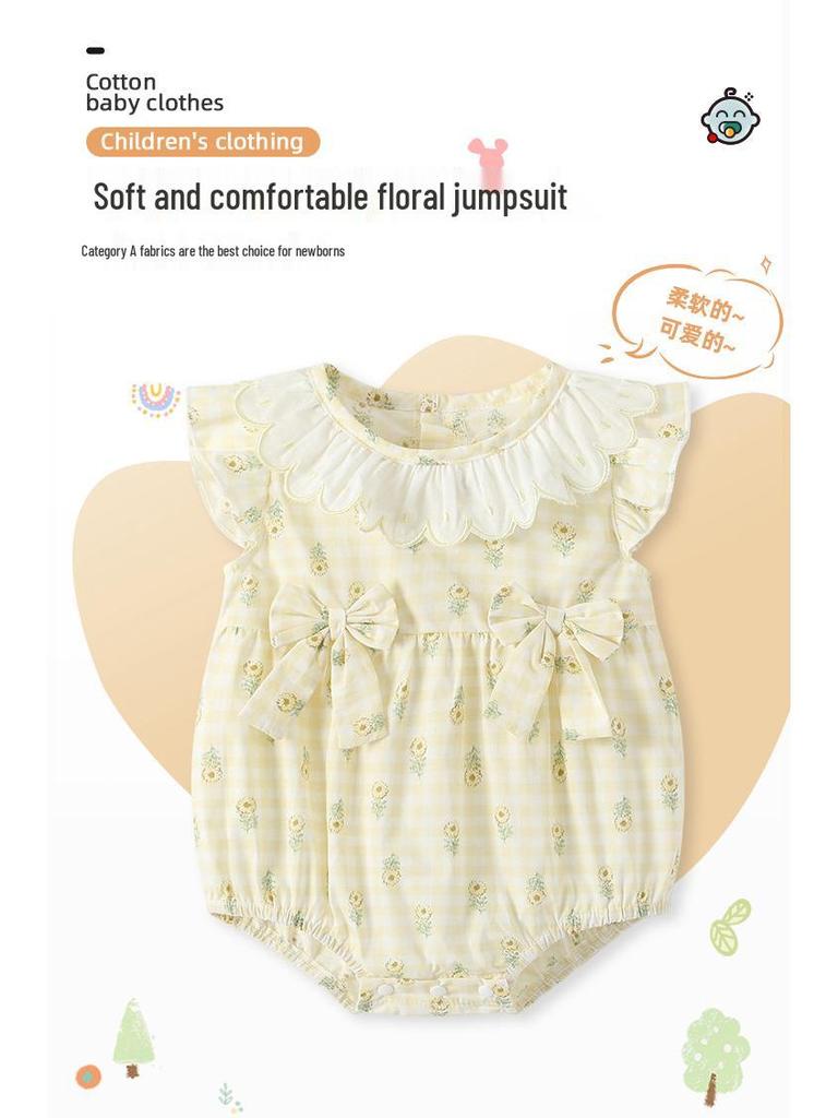 Entzückender Sommer-Babybody – Süßer, stylischer Prinzessinnen-Strampler mit Windelüberzug