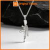 Vnox Gun Sword Pendant Necklace for Men, Silver Color Stainless Steel Link Chain Punk Hip Hop Military Style Jewelry Charm Gifts
