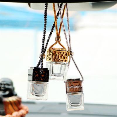 Car Clear Glass Empty Perfume Bottle Hanging Air Freshener Diffuser Fragrance Essential Oil Bottle Refillable Bottles 3 Colors