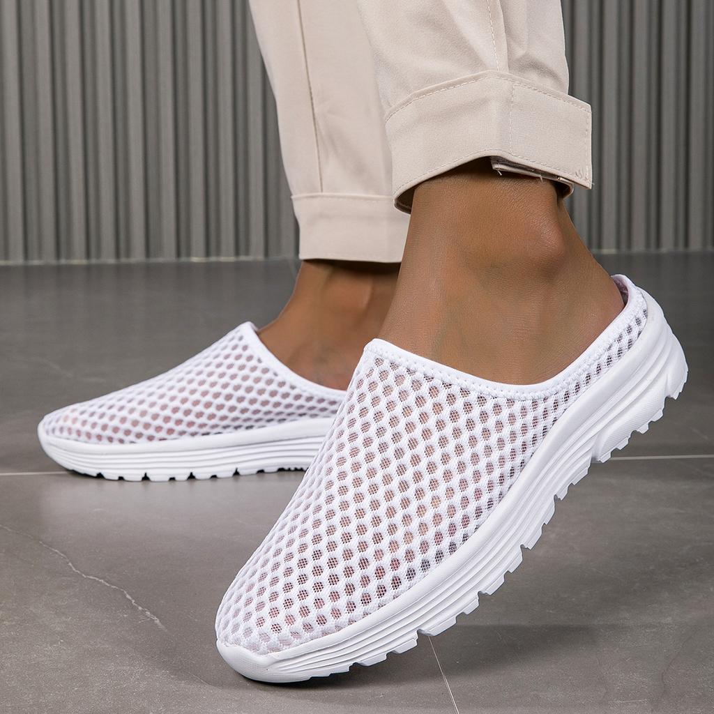Men Women Lazy Slippers Slides Indoor Outdoor Sandals Men Breathable Non-Slip Home Half Slippers Men Casual Shoes Big Size 47