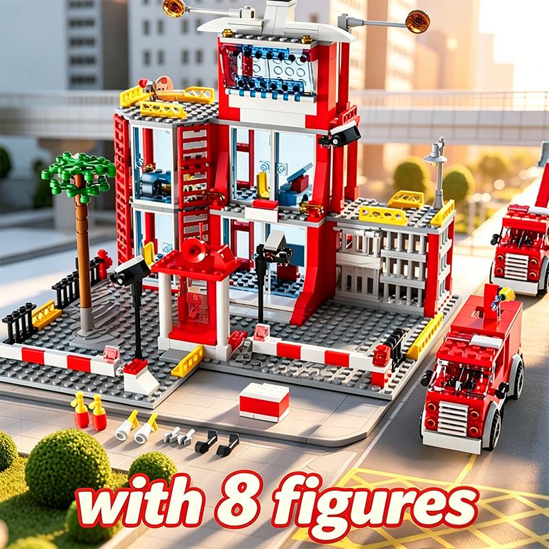 High-Quality Fire Space facility High-Quality Building High-Quality Blocks High-Quality Police High-Quality Station High-Quality Fire High-Quality