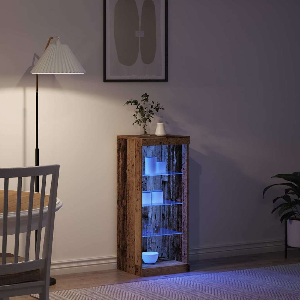 LED Sideboard Reclaimed Wood Look 41 x 37 x 100 cm Engineered Wood