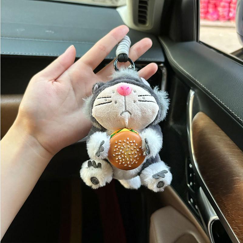 Cute Plush Cat Keychain Soft Doll Accessory Perfect For Kids Gifts And Car Decor