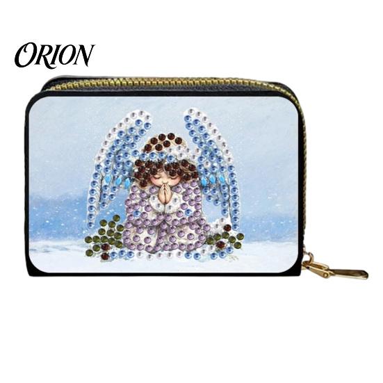 Personalized Card Case DIY Rhinestone Painting Holder, Faux Leather Coin Purse, Shining Holder Portable Mini Storage Pouch for Cards And Keys Handmade