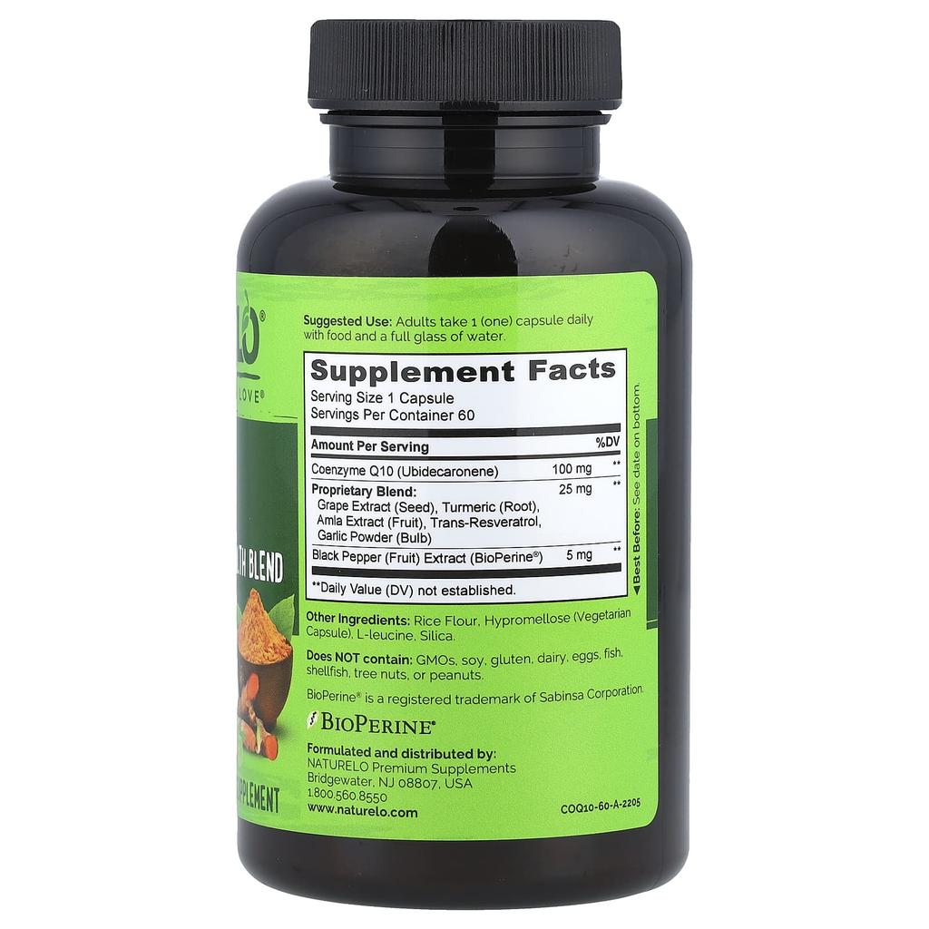 NATURELO, CoQ10, 60 Veggie Capsules