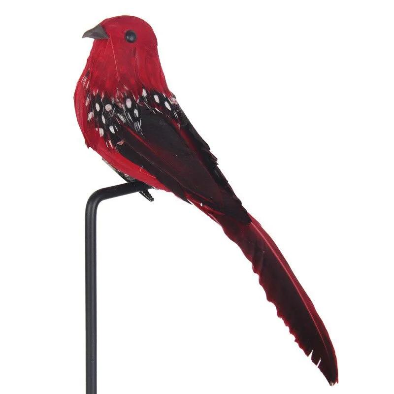 Garden Decoration Colorful Feathered Birds Simulation Birds Garden Tree Branches Decoration Props Foam-bird Feather Bird Decor