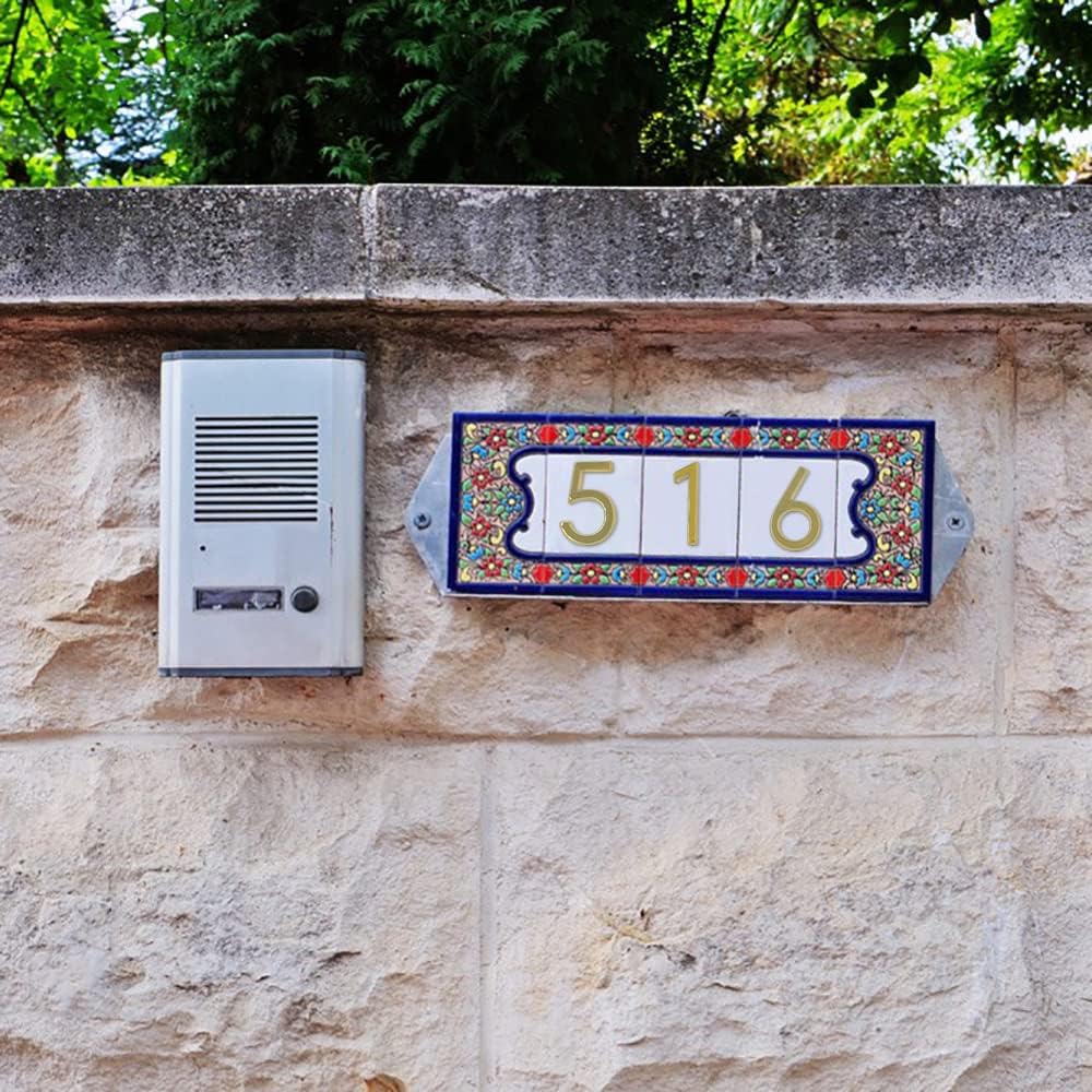 Pack of 20, Self Adhesive Golden Waterproof Mailbox Numbers 0-9, lyfLux Door Address Number Stickers For Apartments, Hotel, Offices, Decoration