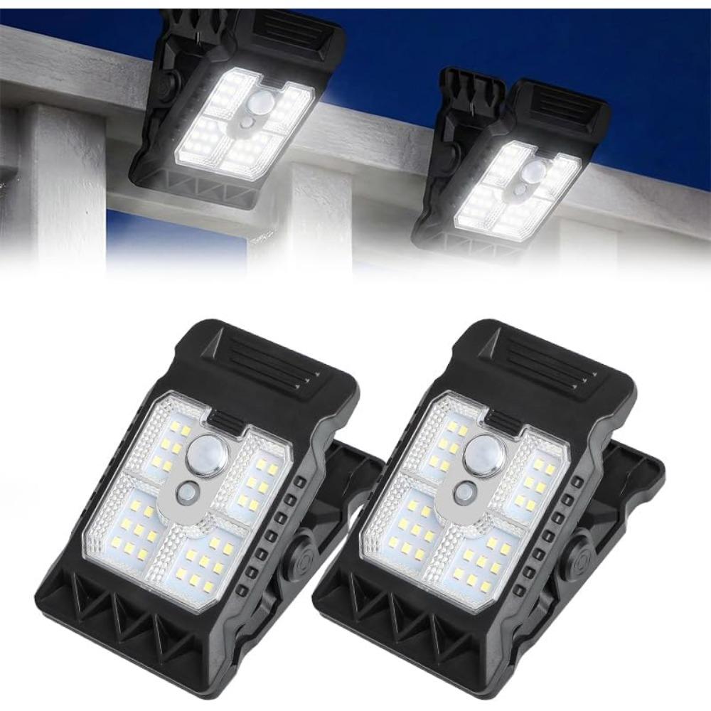 Solar Clip Light with Motion Sensor, 2026 New Portable Outdoor LED Light for Camping, Adjustable Clip On LED Light, Multifunctional Clip Lamp