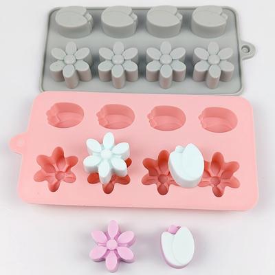 Molde de Silicona para Chocolate Tulipán de 8 Cavidades Flor Pastel Galleta Gelatina Molde para Cubitos de Hielo Herramienta para Hornear Jabón Fabricación de Velas Decoración de Escritorio Regalos