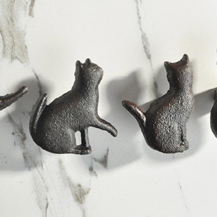 4Pcs Cats Shape Cabinet Knob Furniture Decorative Handle Iron Wardrobe Pulls Simple Drawer Knob Furniture Hardware