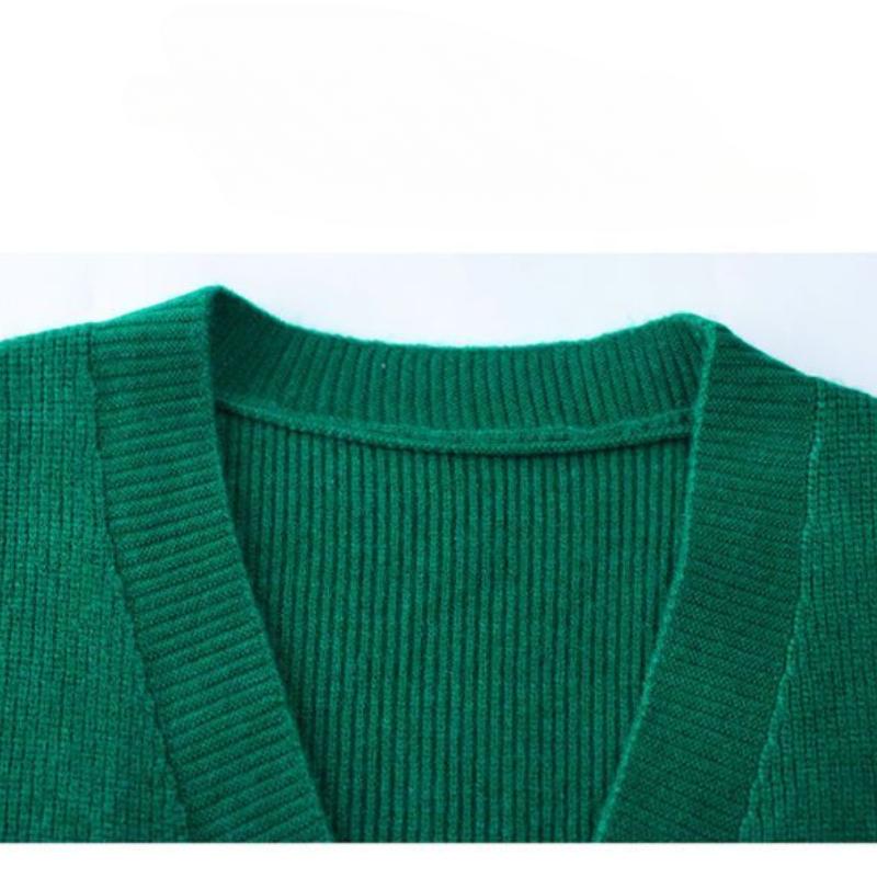 Korean Women's Short Jacket Vest Fashion Outerwear Knitted Cardigan Loose Sweater Vest