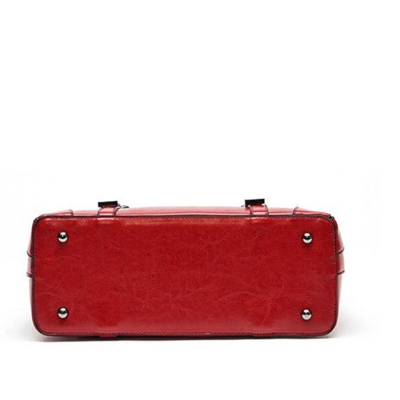 Women Shoulder Cross Body Handbag Top Handle Bag Genuine Leather Casual Designer Lady Female Oil Wax Cowhide Messenger Tote Bag