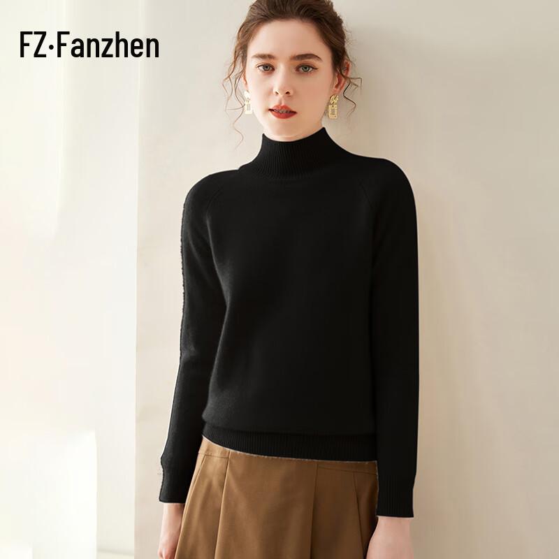 Vanzhen Women's 2024 A/W Thickened Cashmere Mock Neck Knit Sweater
