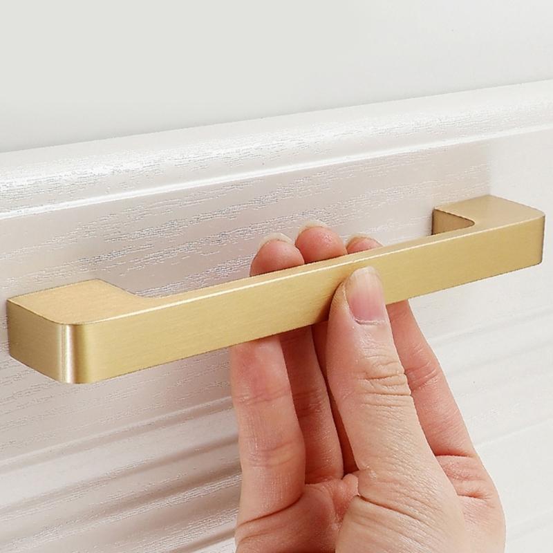 Brass Cabinet Drawer Handle Long Square Furniture Decorative Handle Cupboard Pulls Furniture Decoration Hardware