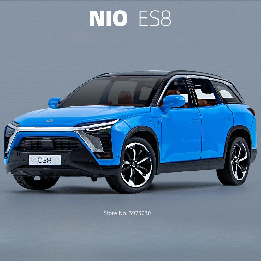 1:24 Scale NIO ES8 Great Wall POER SUV Cars Models Toys Alloy Diecast New Energy Vehicles with Sound Light Model for Kids Gifts