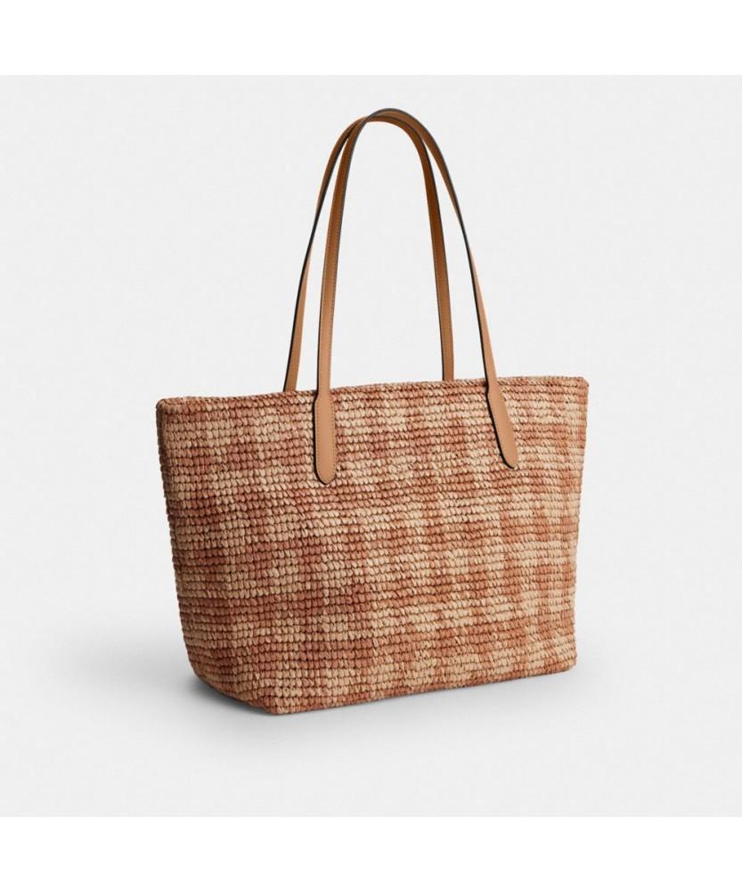 Coach City Tote Bag With Gingham Print Ces22 Imtn2