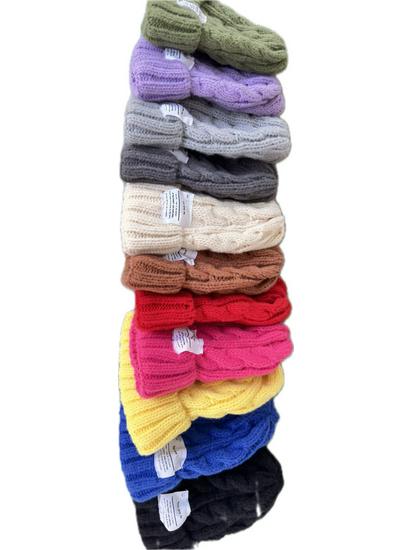 Unisex Knitted Wool Hat for Autumn/Winter - Large Fit, Small Face, Slouchy Style, Warm for Couples