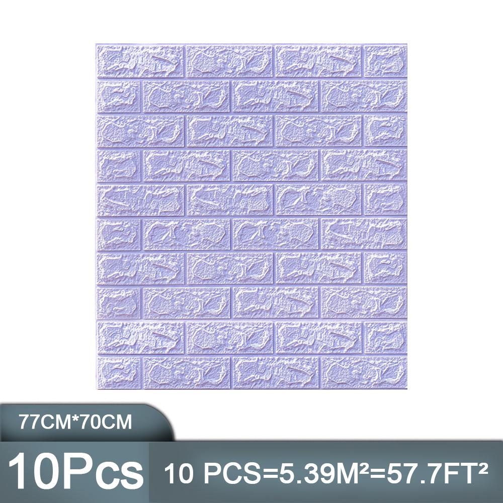 For Living Room Kitchen TV Backdrop Waterproof 10 Pcs DIY 3D Wall Sticker Wallpaper Imitation Brick 70x77 cm Self Adhesive